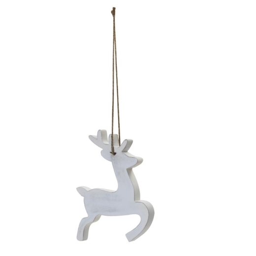 christmas wall decoration wood small reindeer prancing distressed rustic white retreat home 14318 600