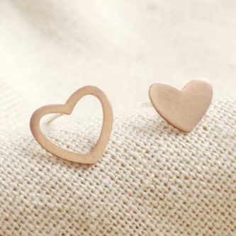 gold sterling silver mismatched heart stud earrings 0v8a1658 900x900