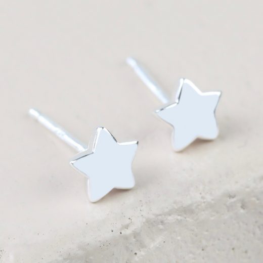 sterling silver puffed star stud earrings 4x3a5881 900x900