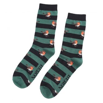 men s socks robins stripes mh164 green