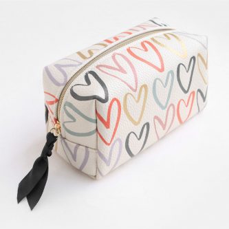 Multi Outline Hearts Foil Cube Cosmetic Bag FCB100 1800x1800