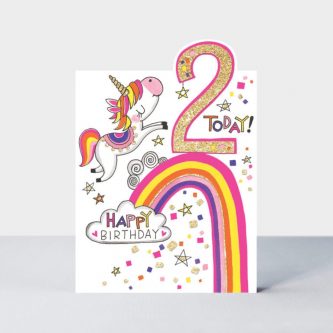 CHERRY2 age 2 childrens card unicorn 1 768x768