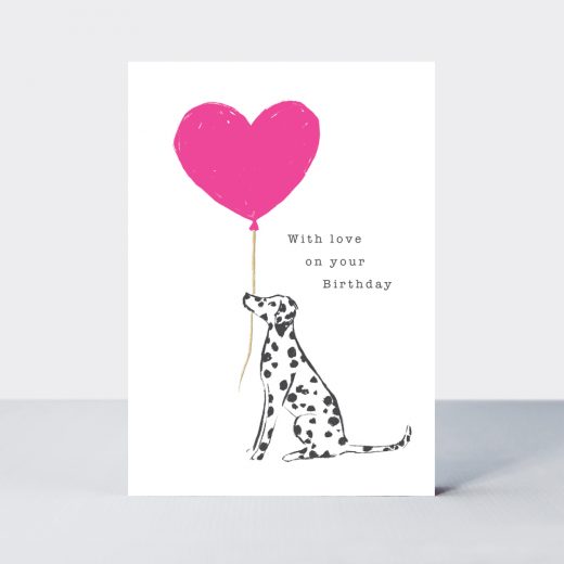 GOE05 with love on your birthday dalmatian dog balloon