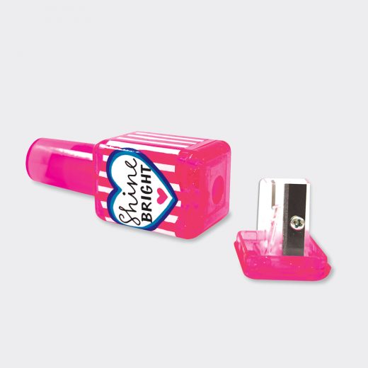 NAILMERCH1 nail polish pencil sharpener eraser shine bright pink lifestyle2
